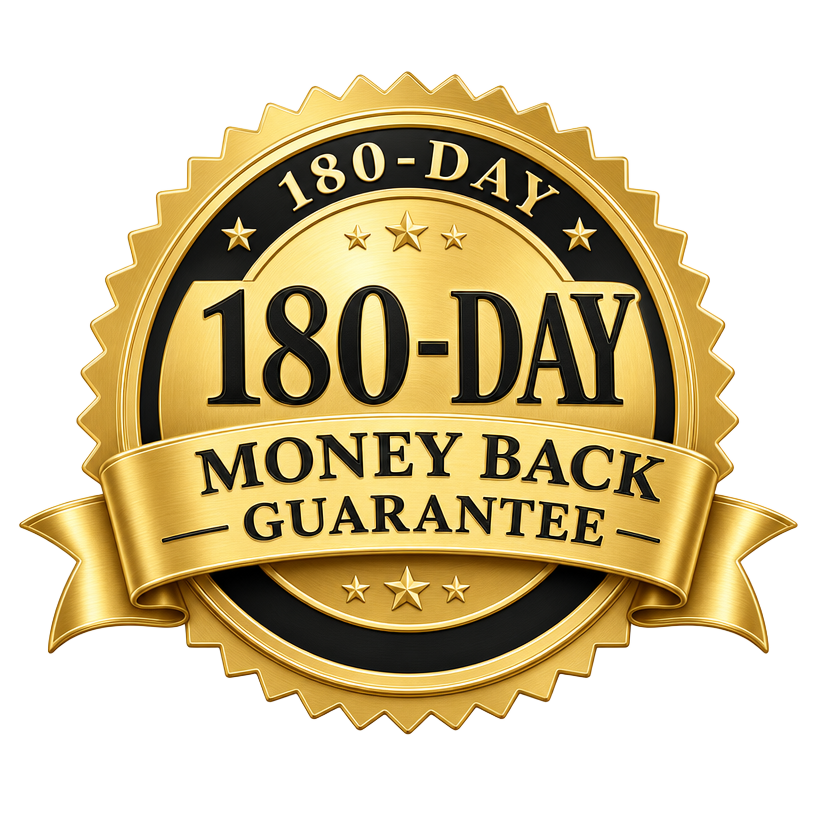 180-day money back guarantee